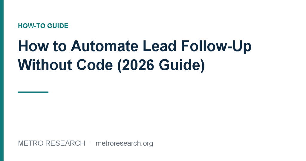 How to Automate Lead Follow-Up Without Code (2026 Guide)