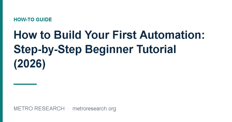 How to Build Your First Automation: Step-by-Step Beginner Tutorial (2026)